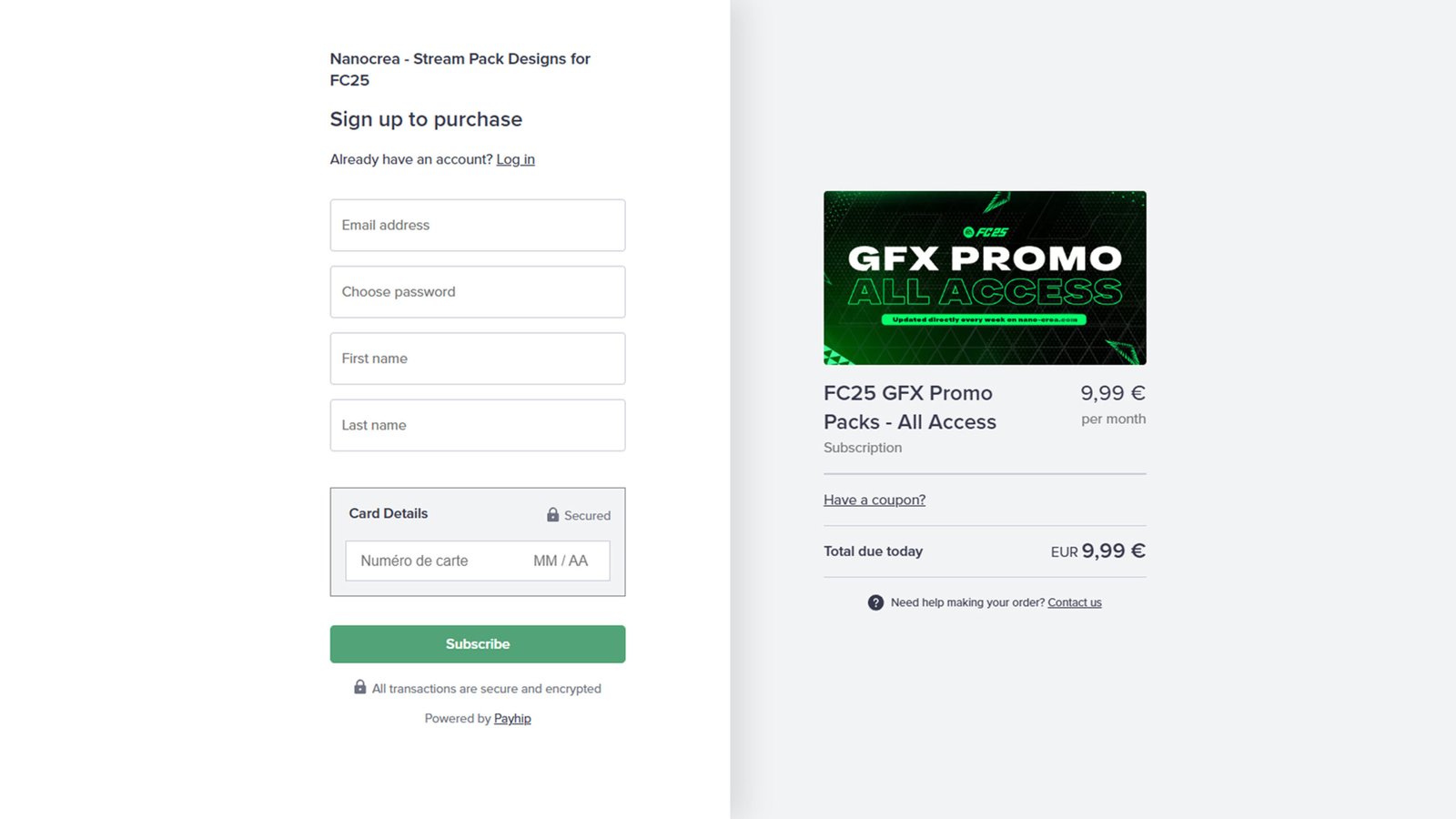 Step 3: Secure Payment Page